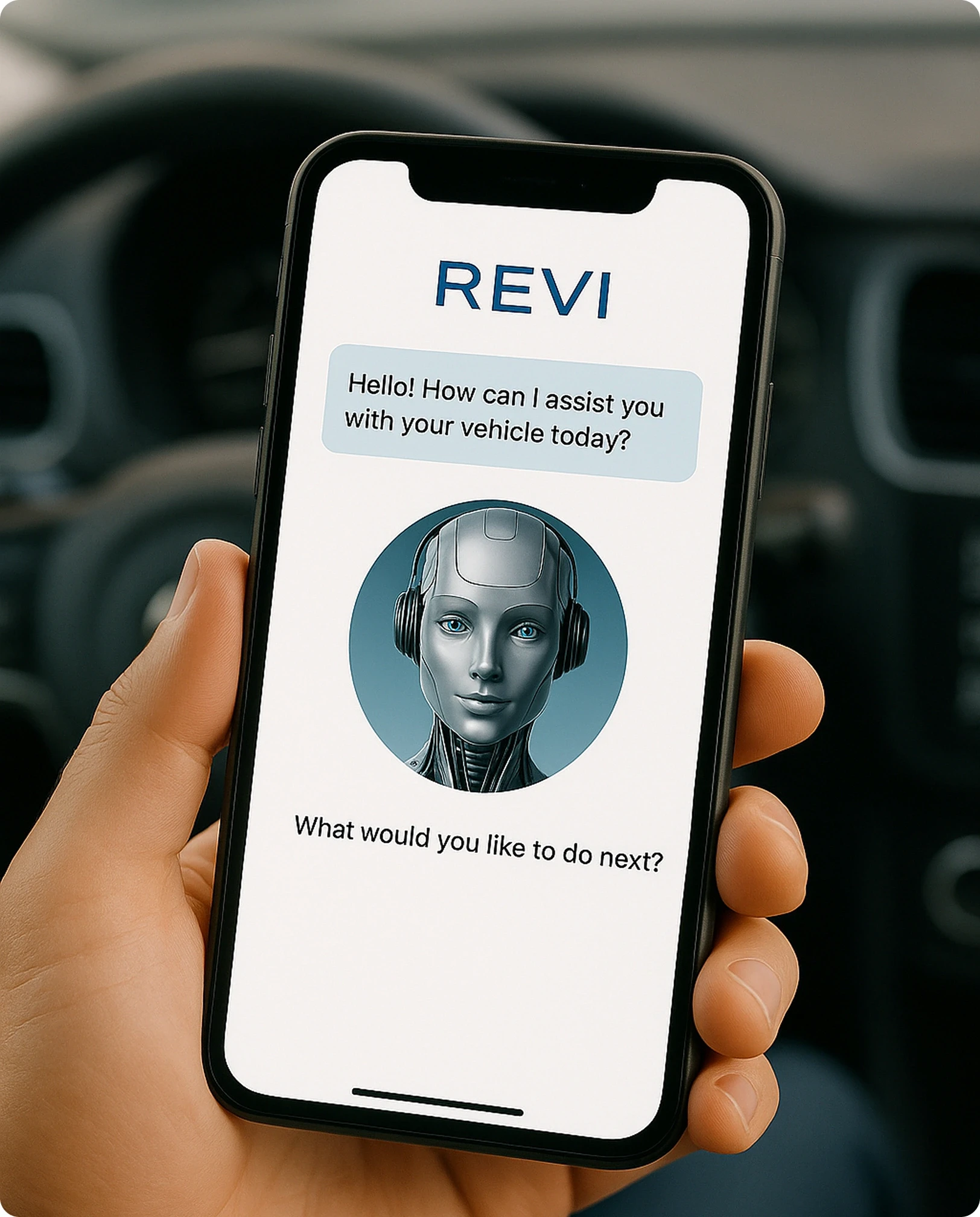 AI-powered Revi AI virtual assistant helping customers with auto repair services at Revilo Auto Care