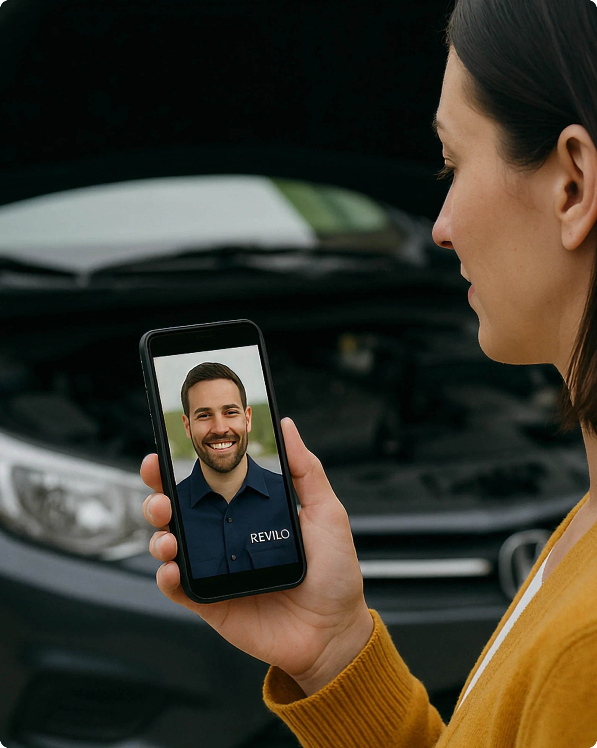 Virtual call support form a mobile auto repair services by Revilo Auto Care.